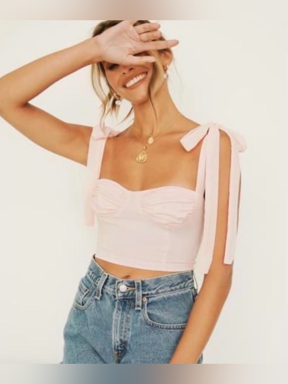 VRG Girl Bustier Baby Pink Top Sz S